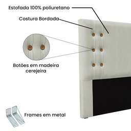 Kit Cabeceira e Calçadeira Recamier King 1,95m Gênova Veludo Cinza Prata - Pallazio - 5