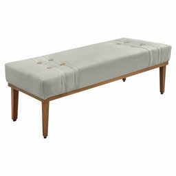 Kit Cabeceira e Calçadeira Recamier King 1,95m Gênova Veludo Cinza Prata - Pallazio - 4