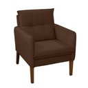 Ver imagem 1 de Poltrona Decorativa Liz Sala Escritório e Recepção Suede Marrom Eli Móveis e Decoração