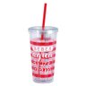 Copo com Canudo Drink 600ml - Vermelho - 1