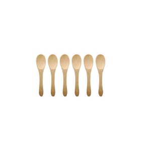 Kit 6 Mini Colheres Bambu Natural Petiscos Patês Sobremesas