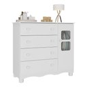 Ver imagem 2 de Cômoda Infantil 95cm 1 Porta com Vidro e 4 Gavetas Luna Multimóveis Mp4414 Branco