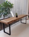 Ver imagem 1 de Aparador de Tronco Pequiá com Pés em Aço Carbono em U Cor Natural:Comprimento 200cm X Altura 80cm X