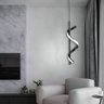 Luminária Pendente de Led Espiral Luxo Moderno Dourado Preto - 6