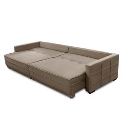 Sofá Sem Caixa Retrátil Reclinável 2,10m Karen Veludo Cappuccino Adonai Estofados - 3 Sofá Sem Caixa Retrátil Reclinável 2,10m Karen Veludo Cappuccino Adonai Estofados - 3