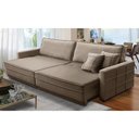 Ver imagem 1 de Sofá Sem Caixa Retrátil Reclinável 2,10m Karen Veludo Cappuccino Adonai Estofados