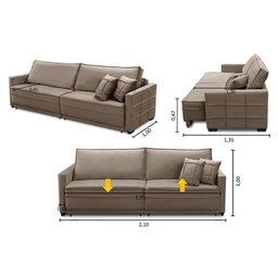 Sofá Sem Caixa Retrátil Reclinável 2,10m Karen Veludo Cappuccino Adonai Estofados - 2 Sofá Sem Caixa Retrátil Reclinável 2,10m Karen Veludo Cappuccino Adonai Estofados - 2