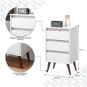 Ver imagem 4 de Criado Mesa de Cabeceira Retrô com Gaveta Wood:Branco