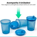 Ver imagem 4 de Kit 3 Copos De Transição Alimentar Infantil Bebê 6 Meses Livre De Bpa 250ml Clingo - Azul