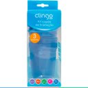 Ver imagem 7 de Kit 3 Copos De Transição Alimentar Infantil Bebê 6 Meses Livre De Bpa 250ml Clingo - Azul