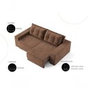 Ver imagem 2 de Sofá Luca 3 Lugares Retrátil 202cm Marrom Suede para Sala Cia Lar