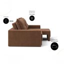 Ver imagem 4 de Sofá Luca 3 Lugares Retrátil 202cm Marrom Suede para Sala Cia Lar