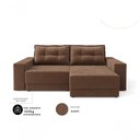 Ver imagem 5 de Sofá Luca 3 Lugares Retrátil 202cm Marrom Suede para Sala Cia Lar