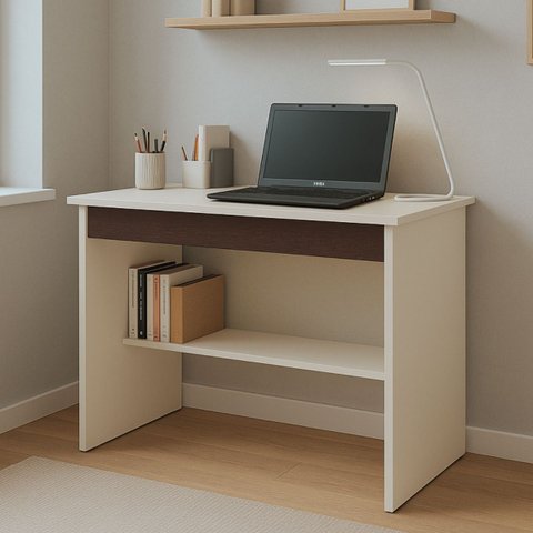 Escrivaninha Estudo Home Office Vitória Pratreleira Infeiror:off White