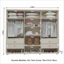 Ver imagem 2 de Guarda Roupa Casal BP 03 6 Portas de Bater 4 Gavetas MDF-MDP Bege Bom Pastor Móveis 239cm
