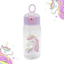 Ver imagem 1 de Garrafa Infantil com Canudo, Alça e Trava de Segurança 670ml - Unicornio Rosa