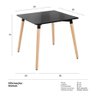 Mesa Quadrada Eames 80 X 80 Cm Preto Preto - 3