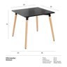 Mesa Quadrada Eames 80 X 80 Cm Preto Preto - 8