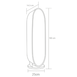 Luminária de Chão Madeira Oval Slim - Lâmpada G9 (cupula em Vidro):imbuia - 2