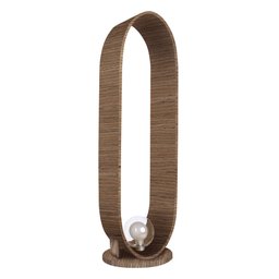 Luminária de Chão Madeira Oval Slim - Lâmpada G9 (cupula em Vidro):imbuia - 1