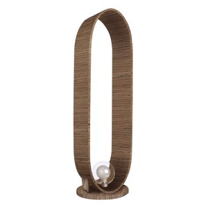 Luminária de Chão Madeira Oval Slim - Lâmpada G9 (cupula em Vidro):imbuia