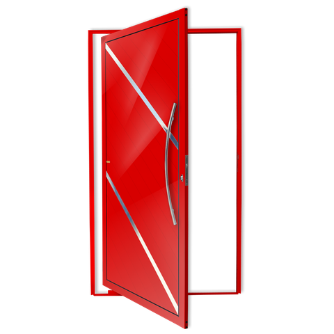 Porta Pivotante Alumínio Lambril Duna c/Puxador D.Vermelho 120 Brimak