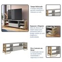 Ver imagem 5 de Rack Industrial Telado Sala para Tv até 60 Polegadas P1017 Arenas e Dourado Placa e Ponto