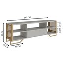 Ver imagem 2 de Rack Industrial Telado Sala para Tv até 60 Polegadas P1017 Arenas e Dourado Placa e Ponto