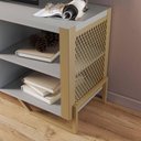 Ver imagem 4 de Rack Industrial Telado Sala para Tv até 60 Polegadas P1017 Arenas e Dourado Placa e Ponto