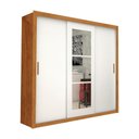 Ver imagem 2 de Guarda-Roupa Casal com Espelhos 3 Portas 4 Gavetas 186cm Multimóveis CR35572 Madeirado/Branco