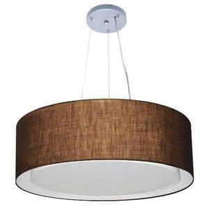 Lustre Pendente Cilíndrico Duplo 80x30cm Café Bivolt