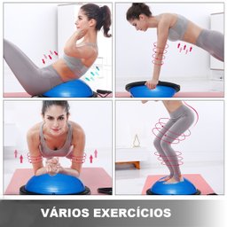 Bola Bosu Elastico Exercicio Yoga Pilates Reabilitaçao Fisioterapia Academia Ginastica Alongamento T - 5