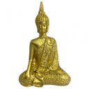 Ver imagem 1 de Escultura Buda Tibetano 9x5cm Sentado Meditando Dourado