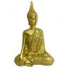 Escultura Buda Tibetano 9x5cm Sentado Meditando Dourado - 1