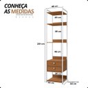 Ver imagem 2 de Armário Estante Organizadora Torre 2 Gavetas 3 Prateleiras Canela/branco Brilho
