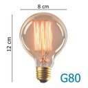 Ver imagem 2 de Lampada Retro Vintage G 80 Filamento Carbono Thomas Edson G-80 G80 Decorshop 220v