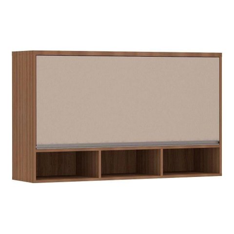 Armario Lari 120cm 1 Porta Basculante Connect com Nicho Lucianemóveis