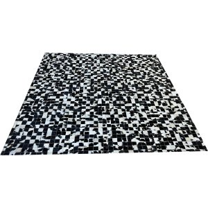 Tapete de Couro Preto Malhado 2,00x2,00 sem Bordas Pç 5x5cm