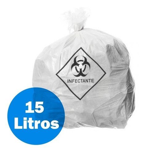 Saco De Lixo Infectante 15 Litros Reforçado - 100 Unidades