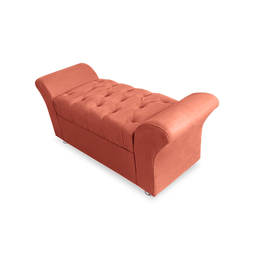 Kit Cabeceira Geovana com Baú Veneza Solteiro 90 Cm Suede Coral - Incasa Decor - 3