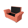 Kit Cabeceira Geovana com Baú Veneza Solteiro 90 Cm Suede Coral - Incasa Decor - 4