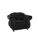 Ver imagem 1 de Poltrona Chesterfield Merlo - Veludo Preto / Decoração, recepção , barbearia, sala tv estar