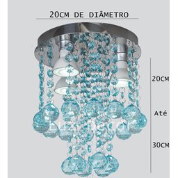 Lustre Moderno De Acrílico Alto Brilho Base Inox Espelhado:Bivolt/30cm - 5