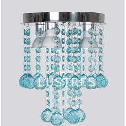 Lustre Moderno De Acrílico Alto Brilho Base Inox Espelhado:Bivolt/30cm - 1