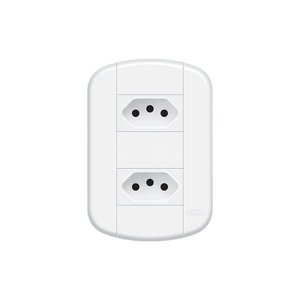 Tomada Dupla Fame Blanc+ 2p+t 20a com Placa 4x2 Branca