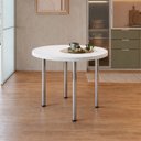 Ver imagem 1 de Mesa de Jantar Redonda 4 Lugares Tampo de MDP Fórmica Branco