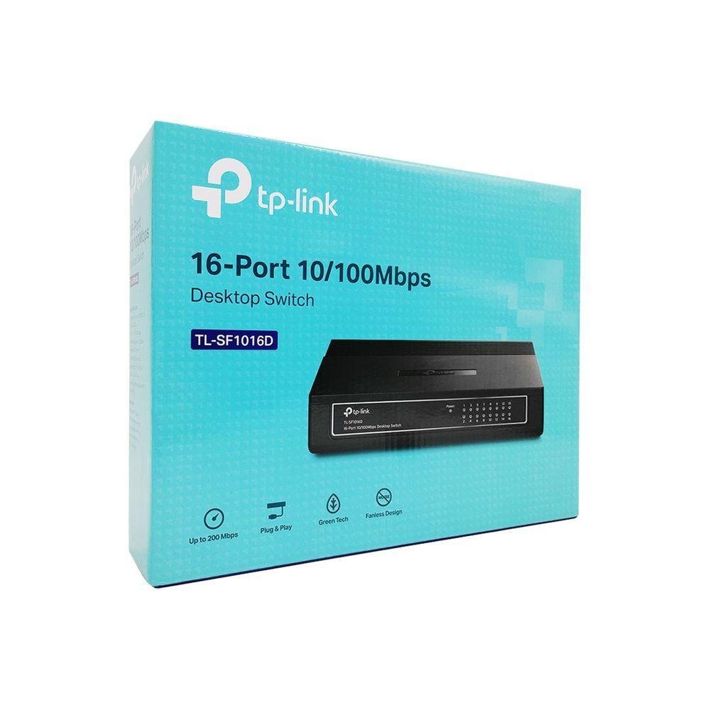 Switch de Mesa Tp-link 16 Portas 10/100mbps, Preto - 2