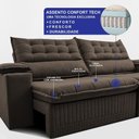 Ver imagem 4 de Sofá Retrátil e Reclinável 2,80m Molas Ensacadas Dream Velusoft Café Cama Inbox