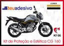 Ver imagem 2 de Kit Adesivo Faixa Protetor Cg Titan 160 Bege e Preto Ano 2018 a 2021 Cobra Motoparts