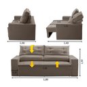Ver imagem 2 de Sofá Retrátil e Reclinável 3 lugares com Molas 1,80m Laisa Suede Capuccino Madelina Decor